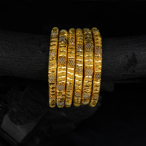 Gold Kundan Bangles set - D311